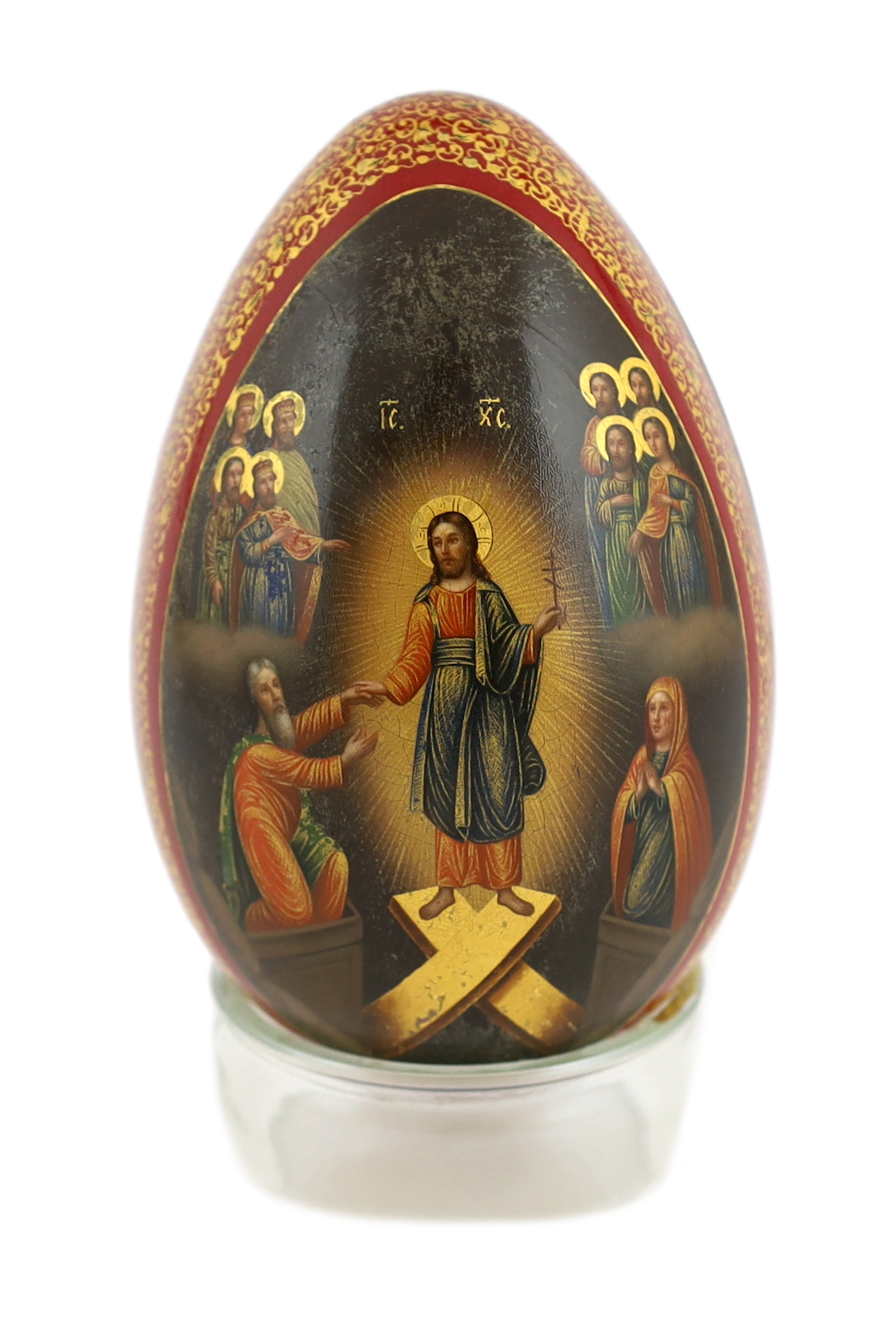 A Russian lacquer ‘Old Believers’ Easter egg, c.1860-80